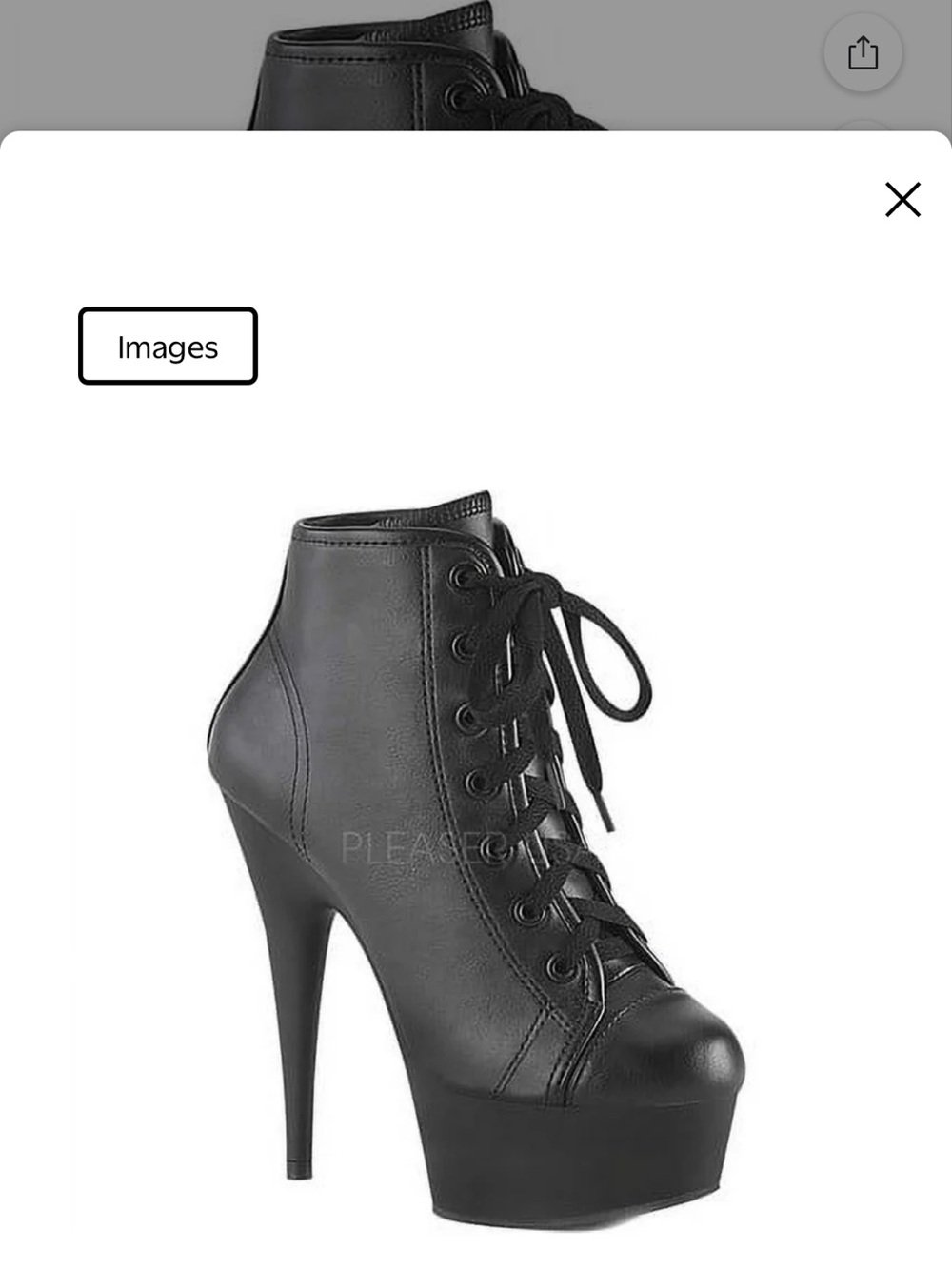 Women's Black Lace-Up Pleaser Platform Ankle Boot